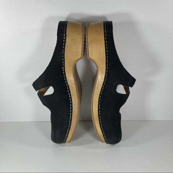 Dansko Britney Burnished Nubuck Black Leather Clogs Women’s Sz EU 42 US 11.5-12 - Picture 6 of 9